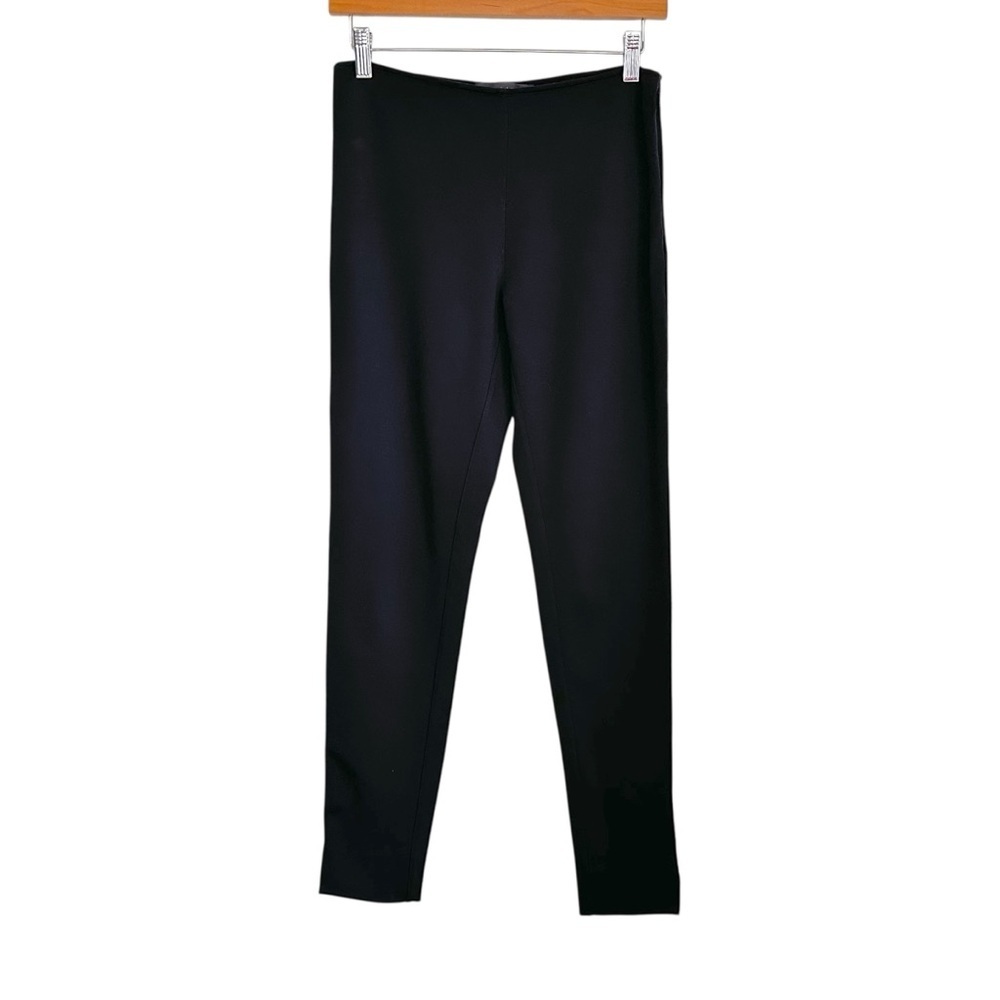 Ralph Lauren Black Label Women Tapered Side Zip Pant Sz Medium Black Ankle Slits